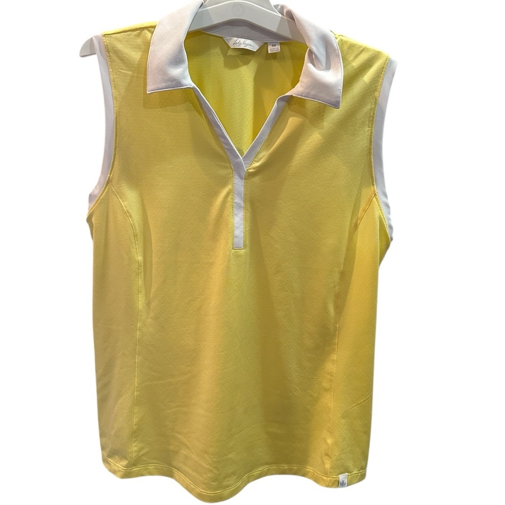 Lady Hagen Yellow Sleeveless Polo Tank Top